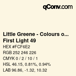 カラーコード: Little Greene - Colours of England - First Light 49 | qconv.com