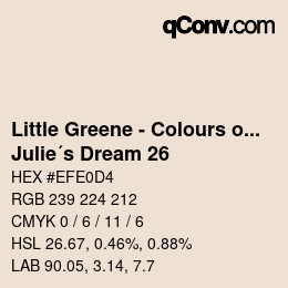 Code couleur: Little Greene - Colours of England - Julie´s Dream 26 | qconv.com