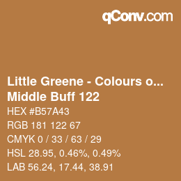 カラーコード: Little Greene - Colours of England - Middle Buff 122 | qconv.com