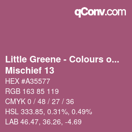 カラーコード: Little Greene - Colours of England - Mischief 13 | qconv.com