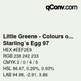 Código de color: Little Greene - Colours of England - Starling´s Egg 97 | qconv.com