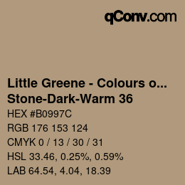 Código de color: Little Greene - Colours of England - Stone-Dark-Warm 36 | qconv.com