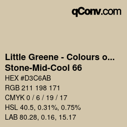 カラーコード: Little Greene - Colours of England - Stone-Mid-Cool 66 | qconv.com