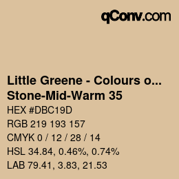 Código de color: Little Greene - Colours of England - Stone-Mid-Warm 35 | qconv.com