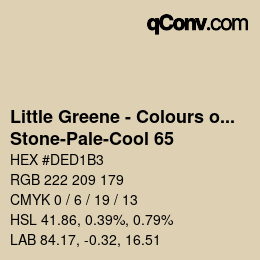 Código de color: Little Greene - Colours of England - Stone-Pale-Cool 65 | qconv.com