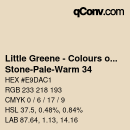 Código de color: Little Greene - Colours of England - Stone-Pale-Warm 34 | qconv.com