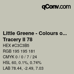 Código de color: Little Greene - Colours of England - Tracery II 78 | qconv.com