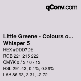 Code couleur: Little Greene - Colours of England - Whisper 5 | qconv.com