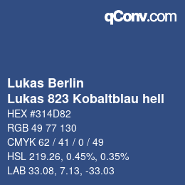 Código de color: Lukas Berlin - Lukas 823 Kobaltblau hell | qconv.com