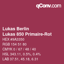 カラーコード: Lukas Berlin - Lukas 850 Primaire-Rot | qconv.com