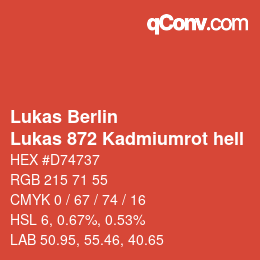 Farbcode: Lukas Berlin - Lukas 872 Kadmiumrot hell | qconv.com