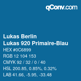 Código de color: Lukas Berlin - Lukas 920 Primaire-Blau | qconv.com