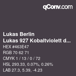Farbcode: Lukas Berlin - Lukas 927 Kobaltviolett dunkel | qconv.com