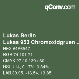 Farbcode: Lukas Berlin - Lukas 953 Chromoxidgruen stumpf | qconv.com