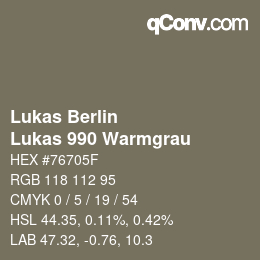 カラーコード: Lukas Berlin - Lukas 990 Warmgrau | qconv.com