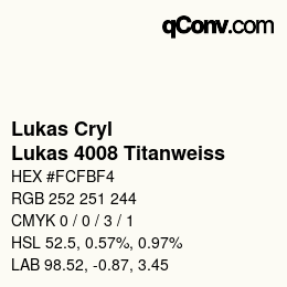 カラーコード: Lukas Cryl - Lukas 4008 Titanweiss | qconv.com
