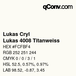 カラーコード: Lukas Cryl - Lukas 4008 Titanweiss | qconv.com