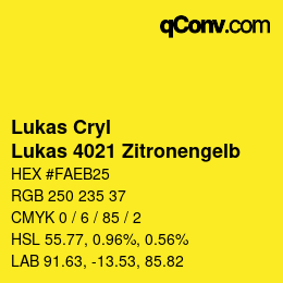 Farbcode: Lukas Cryl - Lukas 4021 Zitronengelb | qconv.com