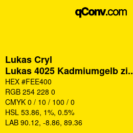 カラーコード: Lukas Cryl - Lukas 4025 Kadmiumgelb zitron | qconv.com