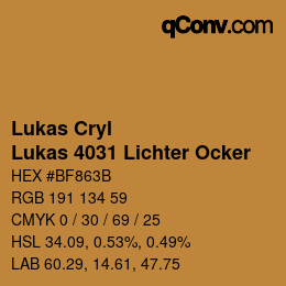 Código de color: Lukas Cryl - Lukas 4031 Lichter Ocker | qconv.com