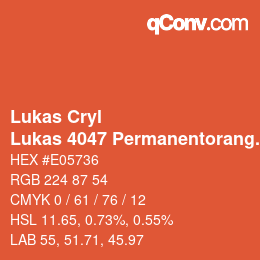 カラーコード: Lukas Cryl - Lukas 4047 Permanentorange | qconv.com