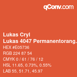 カラーコード: Lukas Cryl - Lukas 4047 Permanentorange | qconv.com