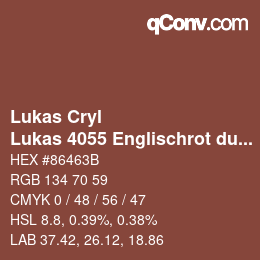 Código de color: Lukas Cryl - Lukas 4055 Englischrot dunkel | qconv.com