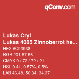 Color code: Lukas Cryl - Lukas 4085 Zinnoberrot hell | qconv.com