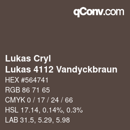 Color code: Lukas Cryl - Lukas 4112 Vandyckbraun | qconv.com