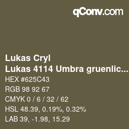 Code couleur: Lukas Cryl - Lukas 4114 Umbra gruenlich | qconv.com