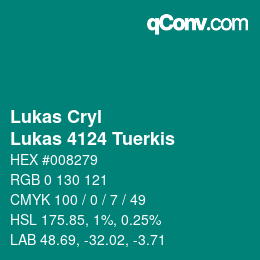 カラーコード: Lukas Cryl - Lukas 4124 Tuerkis | qconv.com