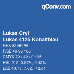 カラーコード: Lukas Cryl - Lukas 4125 Kobaltblau | qconv.com