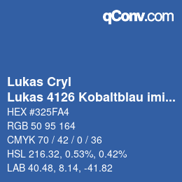 Color code: Lukas Cryl - Lukas 4126 Kobaltblau imit | qconv.com