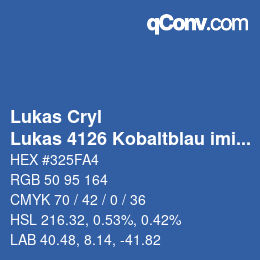 Código de color: Lukas Cryl - Lukas 4126 Kobaltblau imit | qconv.com