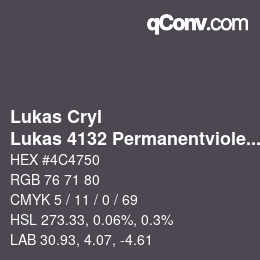 カラーコード: Lukas Cryl - Lukas 4132 Permanentviolett | qconv.com