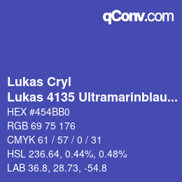 Farbcode: Lukas Cryl - Lukas 4135 Ultramarinblau hell | qconv.com