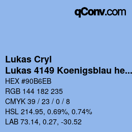 Farbcode: Lukas Cryl - Lukas 4149 Koenigsblau hell | qconv.com