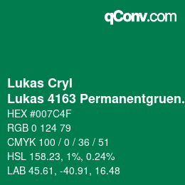 Code couleur: Lukas Cryl - Lukas 4163 Permanentgruen hell | qconv.com