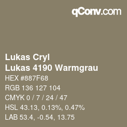 カラーコード: Lukas Cryl - Lukas 4190 Warmgrau | qconv.com