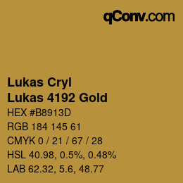 Color code: Lukas Cryl - Lukas 4192 Gold | qconv.com