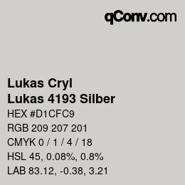 Código de color: Lukas Cryl - Lukas 4193 Silber | qconv.com