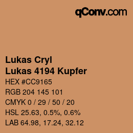 Color code: Lukas Cryl - Lukas 4194 Kupfer | qconv.com