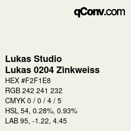 Farbcode: Lukas Studio - Lukas 0204 Zinkweiss | qconv.com