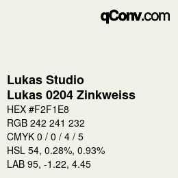 Code couleur: Lukas Studio - Lukas 0204 Zinkweiss | qconv.com