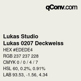 Code couleur: Lukas Studio - Lukas 0207 Deckweiss | qconv.com