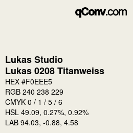Código de color: Lukas Studio - Lukas 0208 Titanweiss | qconv.com