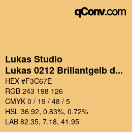 Farbcode: Lukas Studio - Lukas 0212 Brillantgelb dunkel | qconv.com