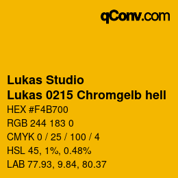 Code couleur: Lukas Studio - Lukas 0215 Chromgelb hell | qconv.com