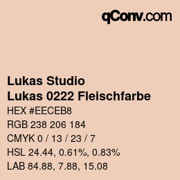 颜色代码: Lukas Studio - Lukas 0222 Fleischfarbe | qconv.com