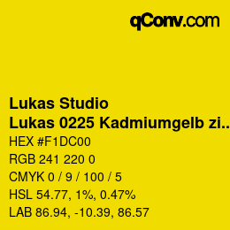 Farbcode: Lukas Studio - Lukas 0225 Kadmiumgelb zitron | qconv.com